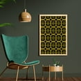 thumbnail image 2 of Abstract Wall Art with Frame, Vintage Art Deco Style Rhythmic Floral Inspired Motifs in Bicolor Tones, Printed Fabric Poster for Bathroom Living Room, 23" x 35", Mustard Charcoal Grey, by Ambesonne, 2 of 2