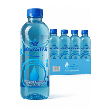 Aquastar Natural Spring Water 16.9 FL OZ Plastic Bottles (Pack of 12)
