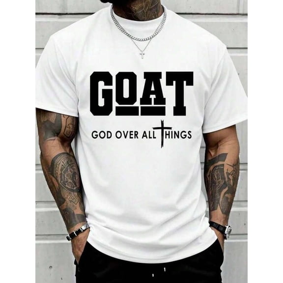 Men's Printed T-Shirt, With Interesting Graphic Print Design, Short Sleeve Crew Neck, A Casual Everyday Wear Top Suitable For All Seasons.