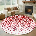 thumbnail image 2 of Valentine's Day Washable Round Area Rug 6 ft, Romantic Gradient Red Pink Falling Love Heart, Soft Non Slip Rugs Stain Repellent Indoor Felt Carpet for Living Dining Room Bedroom Home Office, 2 of 9