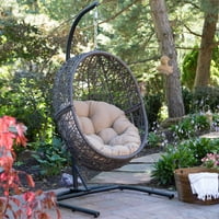 Hanging Chairs Product Image Belham Living Resin Wicker Hanging Egg Chair With Cushion And Stand