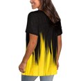 thumbnail image 4 of Summer Tops for Women Casual Flame Printed Tunic Short Sleeve V Neck Loose Fit T-Shirts Color Block Blouses, 4 of 6