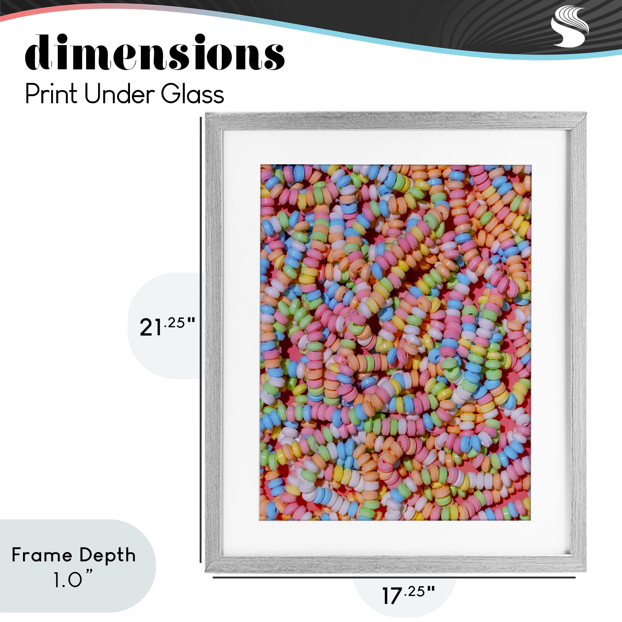 Stupell Industries Pastel Candy Necklace Gray Framed Print Under Glass, design by LISH Creative