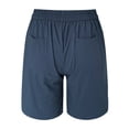 thumbnail image 5 of Gubotare Women's Pull-On Bermuda Short Drawstring Elastic Waist Shorts Summer Beach Shorts with Pockets,Blue M, 5 of 5