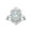 Aquamarine, variant on 14K White Gold Floral Designer Ring with 6x4 MM Oval Citrine & Sparkling Diamonds - Birthstone Jewelry for Women -Size 5