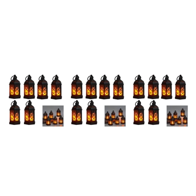 Transemion 2pieces European Style Ambient Light With Flickering Candlelight Indoor Decor Portable Hanging black*6PCS 3Set
