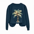 thumbnail image 4 of Towmus Christmas Palm Tree Sweatshirt for Women Funny Hawaiian Graphic Sweatshirts Crewneck Long Sleeve Casual Pullover Tops, 4 of 6