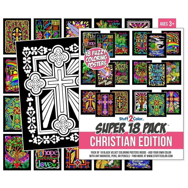 Super Pack of 18 Fuzzy Velvet Coloring Posters (Decades Edition) -  Stuff2Color