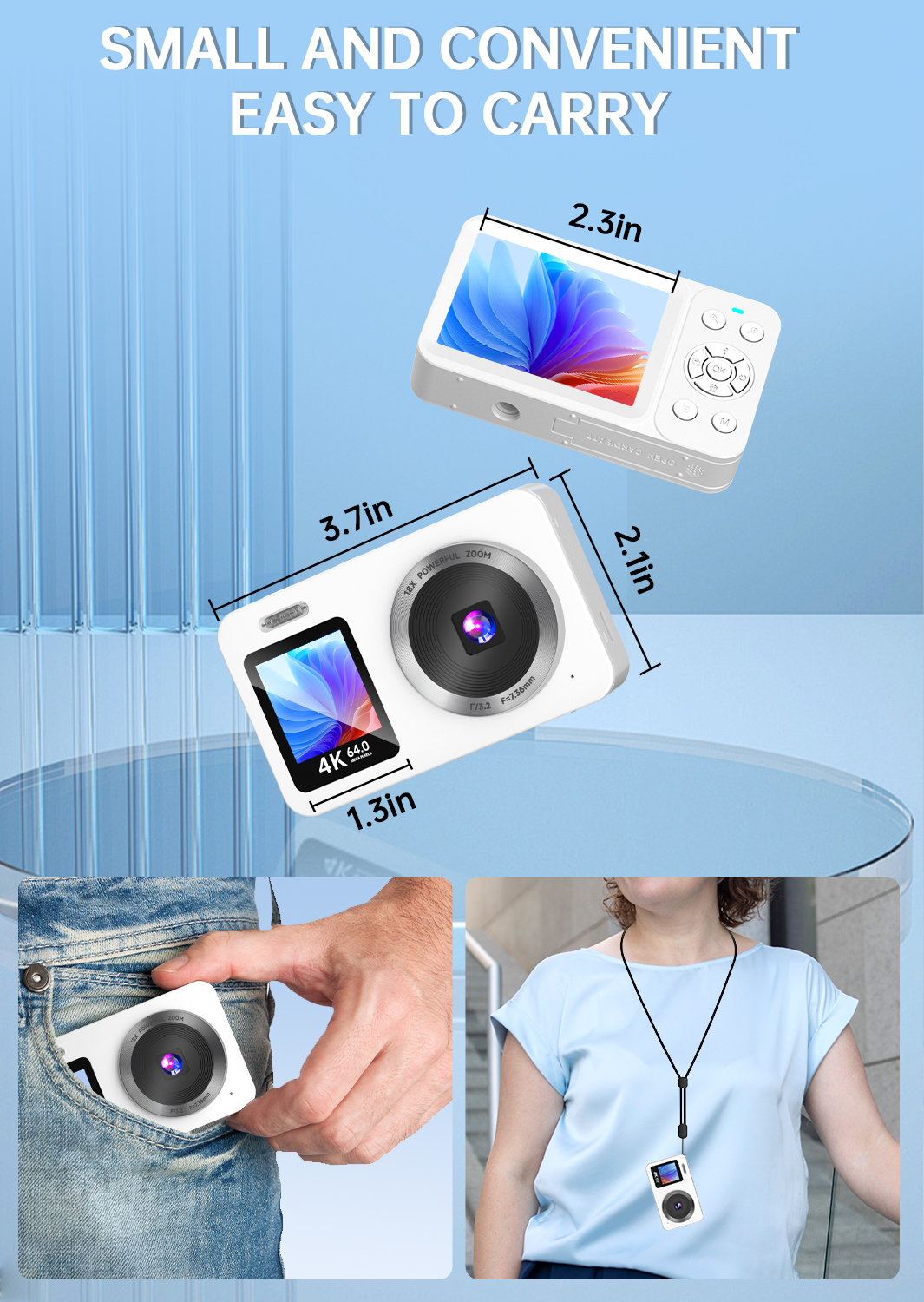 Froura 4K Digital Camera, 64MP Dual-Screen Vlogging Camera, 18X Zoom photo 5
