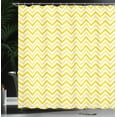 thumbnail image 4 of Ambesonne Abstract Shower Curtain, Chevron Zig Zag 90s, 69"Wx70"L, White and Yellow, 4 of 5