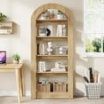 thumbnail image 2 of Tribesigns 5-Tier Bookshelf, Arch-Shaped Wooden Bookcase Display Shelf for Living Room Office, 2 of 6