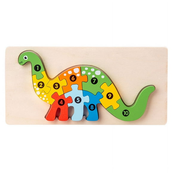 Kids Montessori Wooden 3D Puzzles Toddler Early Education Puzzles Toys Cartoon Vehicle Animal Jigsaw Game Children Dinosaur Toys