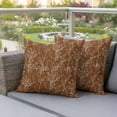 thumbnail image 3 of Pack of 2 Burnt Orange Botanical Outdoor Pillow Covers Decorative, Waterproof Pillow Protector, Vintage Floral Plants Branch Throw Pillowcases Accent Cushion Cases for Patio Couch Sofa 26"x26", 3 of 8
