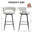 thumbnail image 2 of Bar Stools Set of 4, 30" Counter Height Stools, 180° Swivel Woven Back Barstools with Metal Footrest, Modern Bar Stools for Kitchen Island, Cafe, Pub, Beige, 2 of 7