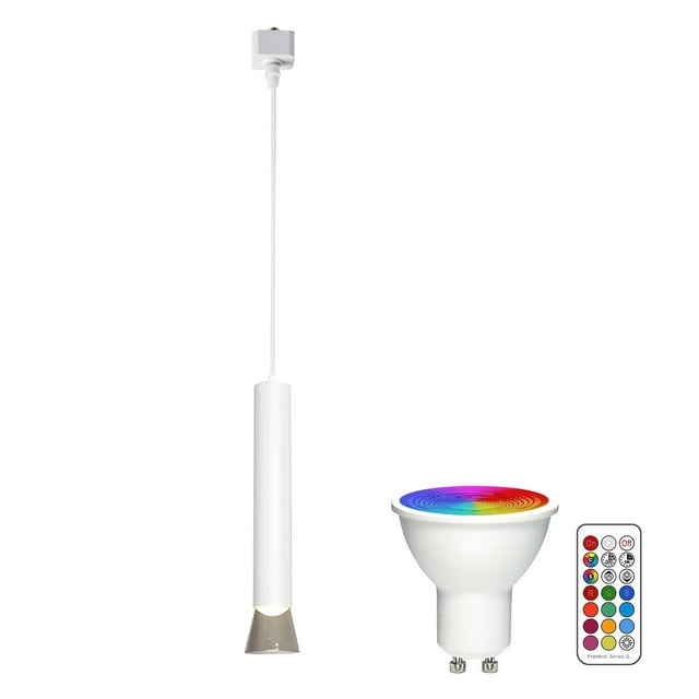 FSLiving Lampe sur Rail Linéaire de Type H, Télécommande de Projecteur DEL Réglable et Ciblée, Ampoule Minuterie GU10 RVB Blanche à Changement de Couleur, Mini Lumières Montées sur Rail pour Cuisine, Vitrine, Salle à Manger, Blanc