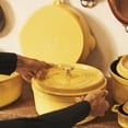 thumbnail image 3 of Staub Cast Iron Round Cocotte, Dutch Oven, 5.5-quart, serves 5-6, Made in France, Citron, 3 of 12