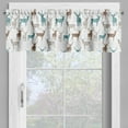 thumbnail image 2 of Ambesonne Deer Valance Pack of 2, Old Text Animals Christmas, 42"X12", Turquoise Brown Beige, 2 of 5