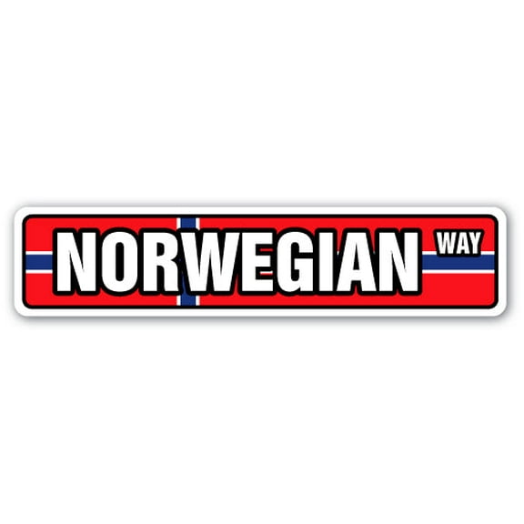 NORWEGIAN FLAG Street Sign Norway national nation pride country | Indoor/Outdoor |  18" Wide