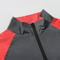 thumbnail image 6 of Fengqque Men's Color Blocked Zipper Fashion Baseball Jacket Simple Style Stand Collar Casual Streetwear Red XL(XL), 6 of 9