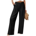 thumbnail image 2 of ZHYou Womens Pants,Baggy,High Waist,Pleated,Wide Leg Trousers,Button Closure,Loose Fit Casual Pants,Black,Size XL, 2 of 9