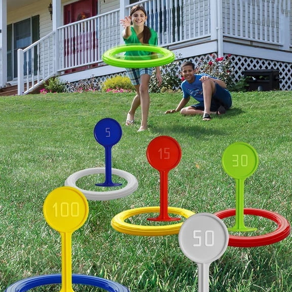 1 Set Score-Based Ring Toss Game Set | Outdoor & Indoor Family Party Game for Backyard, Beach, Lawn