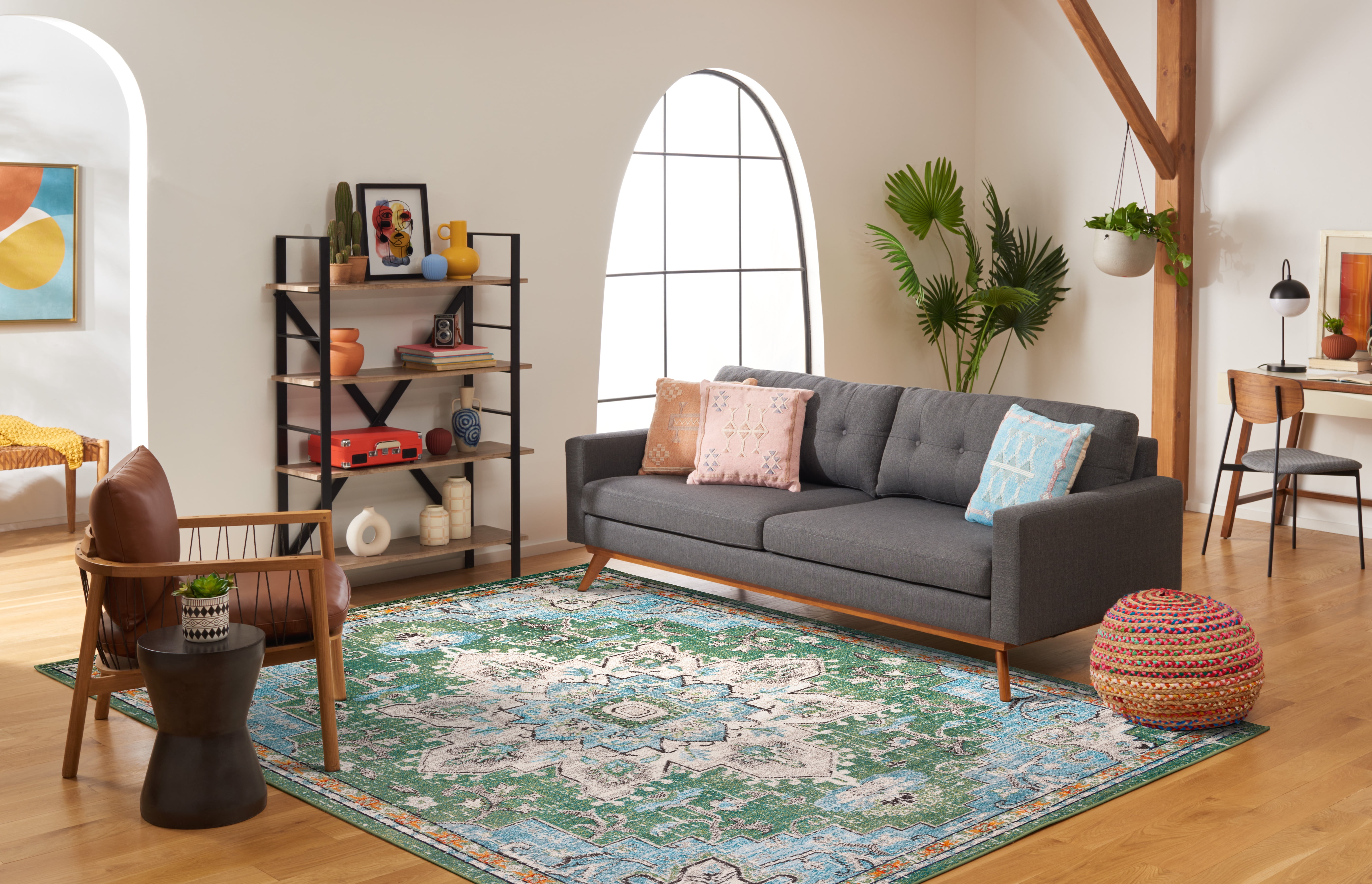 SAFAVIEH Madison Dalia Oriental Area Rug, Green/Turquoise, 10' x 14'