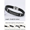 thumbnail image 2 of Inspirational Bracelet - Custom Stainless Steel & Leather Cross Bracelet - Religious Jewelry for Men Women, Christian Scripture Reminder with Bible Gift for Birthday, Father's Day, 2 of 7