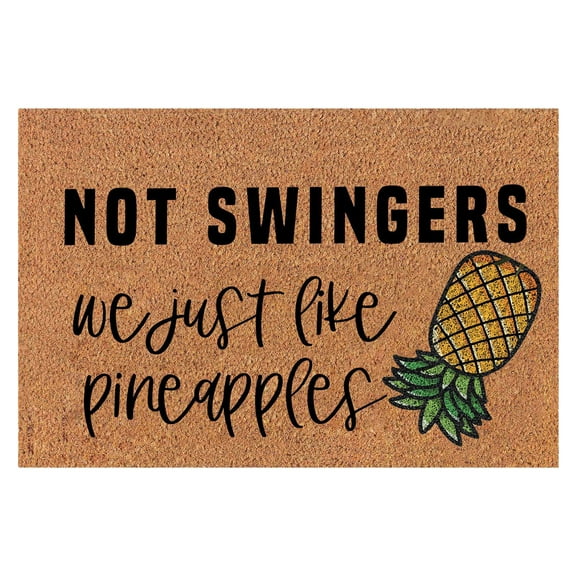 SLYNSHome Pineapple Component Door Mat Welcome Floor Doormat 23.62 X 15.75in Non Slip Floor Mat Summer Holiday Funny Novelty Door Mats Indoor Outdoor Decor