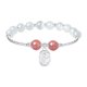 thumbnail image 1 of Pulsera de cuarzo fresa y ojo de gato blanco para mujer, 1 of 2