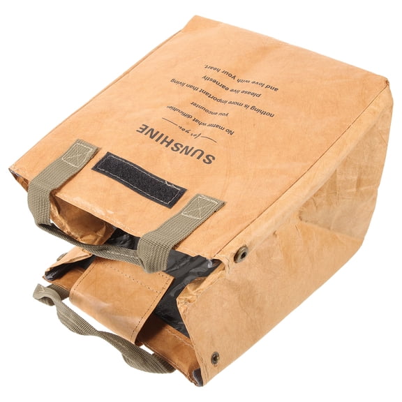 ULTNICE Office Bento Storage Container Light Brown Cotton Lunch Box Bag with Large Capacity