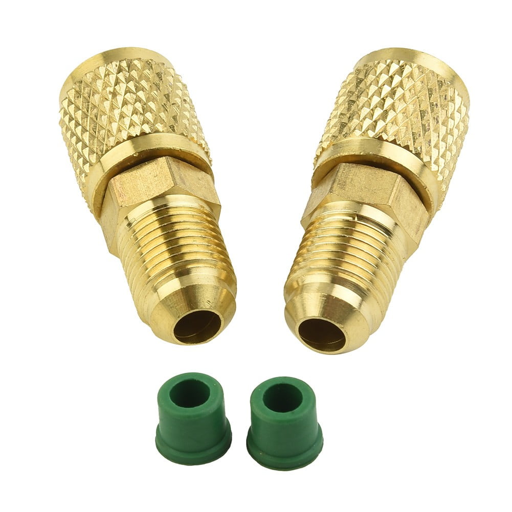 2x Air Conditioning Adapter M 5/16 F 1/4 SAE For R410a Refrigerant Air Filling
