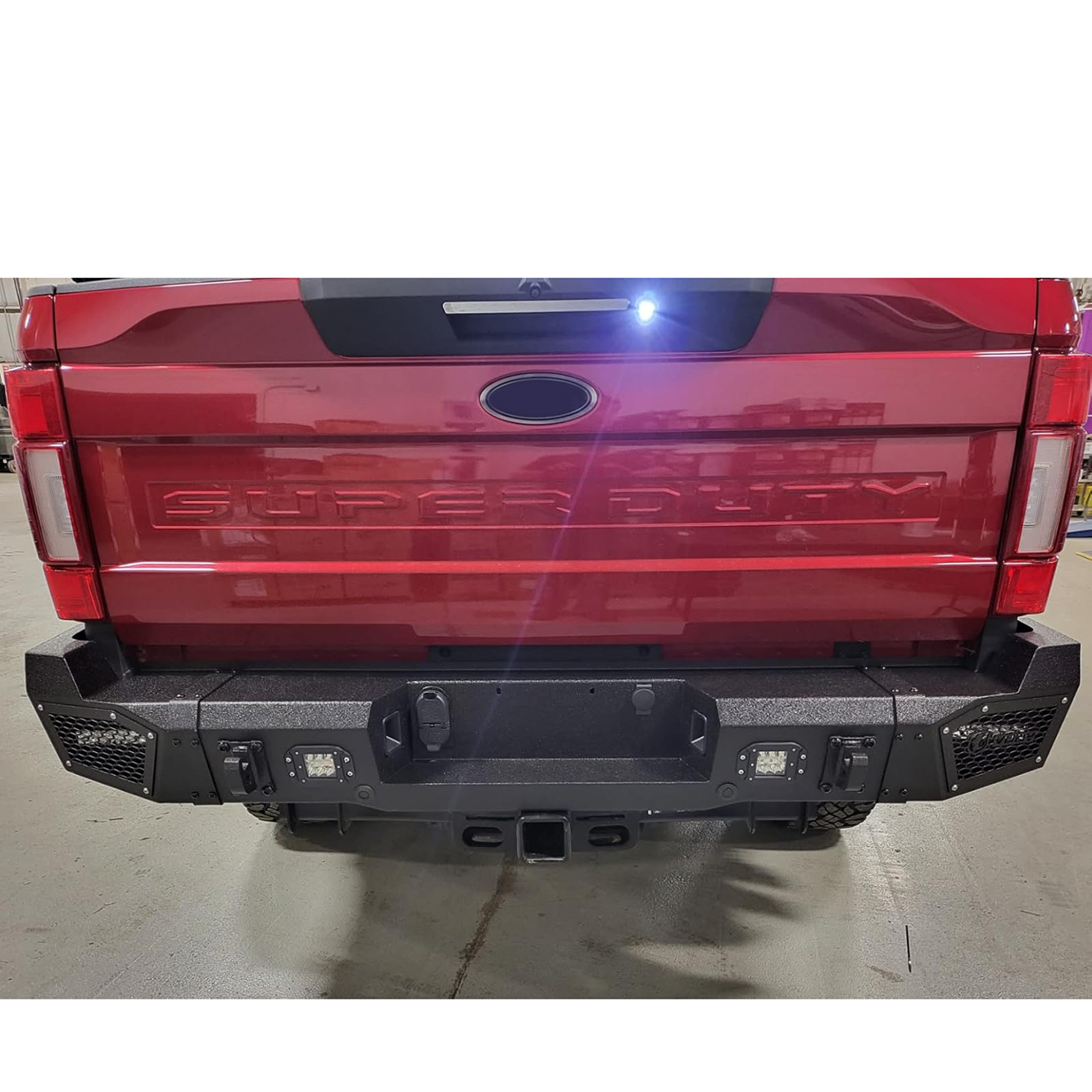 Vijay For 2017-2018-2019-2020-2021-2022 Ford F250/F350/F450 Front and Rear Bumper Textured Black Steel with Light and D-ring