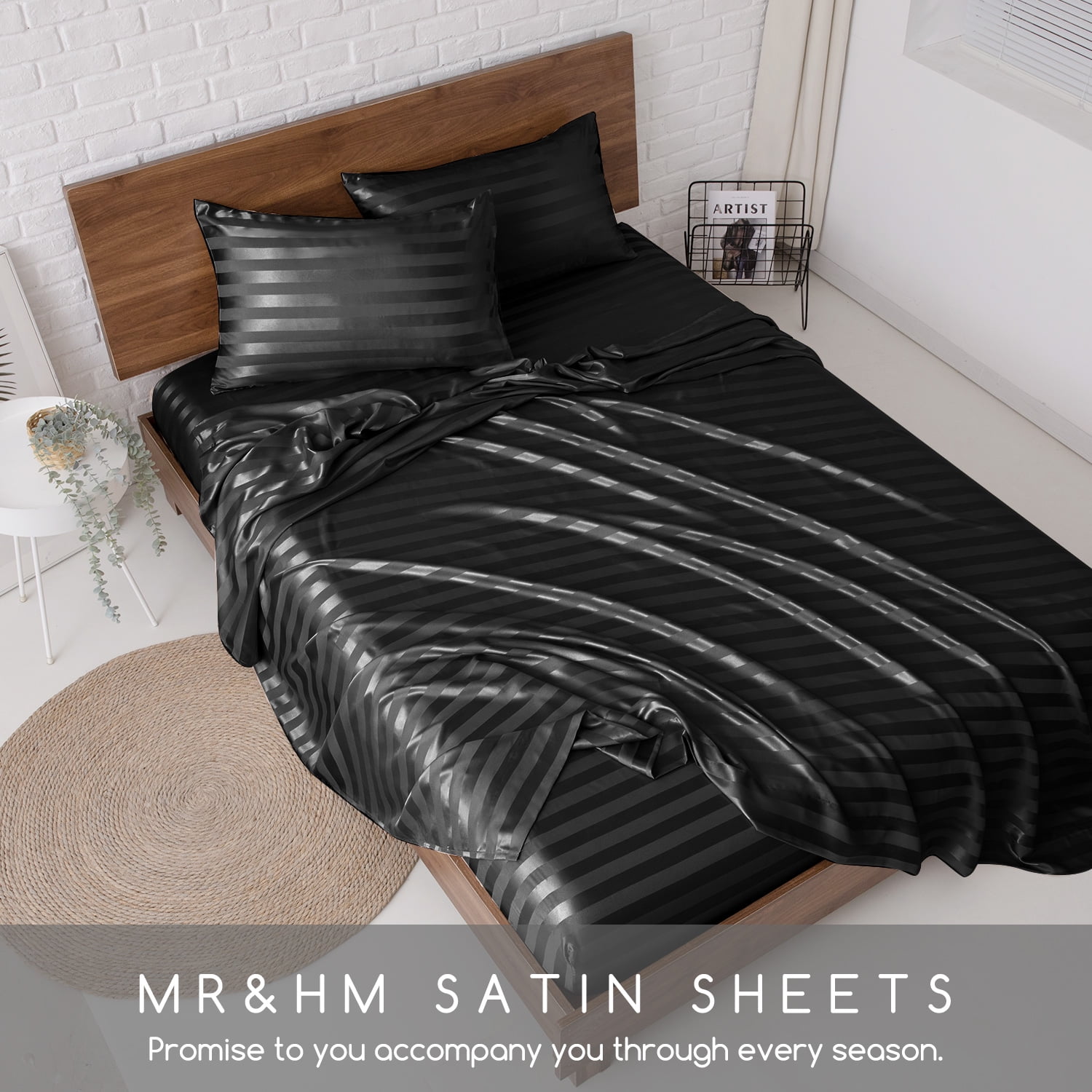 inrichting Gastvrijheid ambitie MR&HM 600 Thread Count 4 Piece Bedding Sets Queen with Flat Sheet and  Fitted Sheet and Pillowcases - Walmart.com