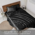 thumbnail image 5 of MR&HM Satin Sheet Set Queen 4 Pcs, Silky Elegant Luxurious Queen Size Bed Sheets, with Flat Sheet, Deep Pocket Fitted Sheet for Mattress and Matching Satin Pillow Cases (Queen Size, Black Striped), 5 of 7