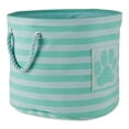thumbnail image 1 of Design Imports CAMZ12501 12 x 15 x 15 Po Poubelle Ronde en Polyester à Os Sec - Rayure avec Patte Patch&44; Aqua - Rond Moyen, 1 of 1