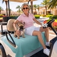 thumbnail image 3 of Golf Cart Seat Covers for 2 Seater,Turquoise Ombre Soft Microfiber Cart Seat Towel Blanket,Teal White Gradient Modern Abstract Art Absorbent Non Slip Bench Seats Protector for Golf Course 51"x31", 3 of 9