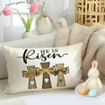 thumbnail image 3 of He is Risen Easter Lumbar Pillow Covers 12x20 inch Religious Faith Cross Porch Outdoor Pillowcase, Bow Christian Farmhouse Spring Decor Throw Pillow Covers for Home Sofa Couch（3-12b）, 3 of 6