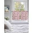 thumbnail image 4 of Half Window Curtain 36 Inches Long, Red Boho Flower Window Treatment Curtain Drapes, Vintage Paisley Farmhouse Pattern Small Tier Curtains for Bathroom Over Sink, 27.5"x36", 2 Panels, 4 of 7