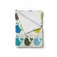 thumbnail image 2 of Whale Soft Flannel Fleece Throw Blanket, Smiling Childish Mammal Fish Pattern with Various Ornaments, Cozy Plush for Indoor and Outdoor Use, 60" x 80", Multicolor, by Ambesonne, 2 of 6
