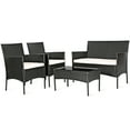 thumbnail image 2 of Gymax 4PCS Patio Rattan Conversation Set Outdoor Furniture Set w/ Cushion, 2 of 8