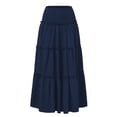thumbnail image 4 of oqasdz Maxi Skirts for Women Casual Elegant High Waisted A Line Flowy Ruffles Solid Color Tiered Thin Breathable Formal Long Skirt, 4 of 7