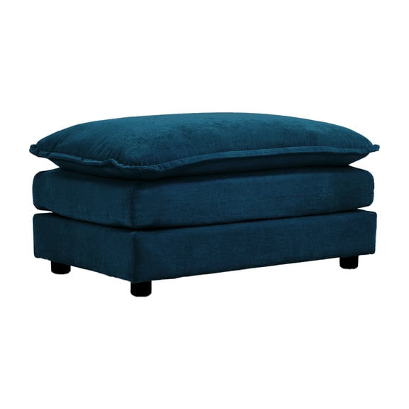 Blue Footrest Ottoman | Can Be Combined with 2 - 4 Seater Sofas | Sturdy Frame and Soft Sponge Filling | Meets Comfort Needs in Different Rooms