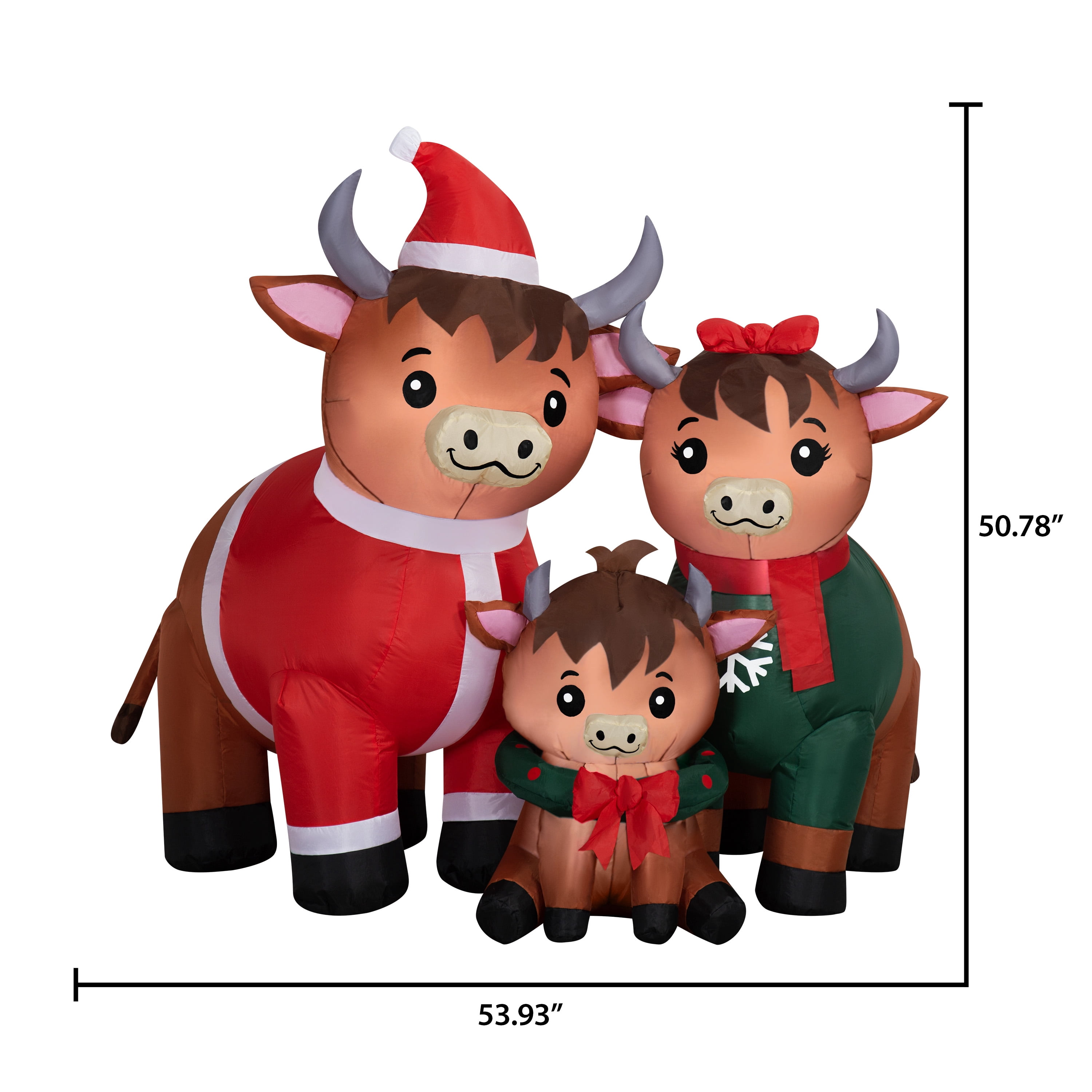 4.2 ft Highland Cow Family Christmas Airblown Yard Inflatable, Multicolor, by Holiday Time