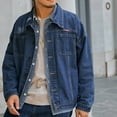 thumbnail image 6 of Mens Big & Tall Denim Jackets Plus Size M-5X Button-Down Coats with Pockets and Collared Long Sleeve Streetwear Motorcycle Outerwear Jean Jacket, 6 of 8