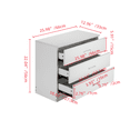 thumbnail image 3 of GZXS Dresser for Bedroom, Chest of Drawers, 3-Drawer Night Stand for Living Room, Entryway, Hallway, White, 3 of 9