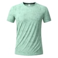 thumbnail image 4 of GUZOM Mens Performance Quick Dry T Shirt Moisture Wicking Nylon Spandex Athletic Wear Workout Top Crewneck Regular Fit Green,Size M, 4 of 8