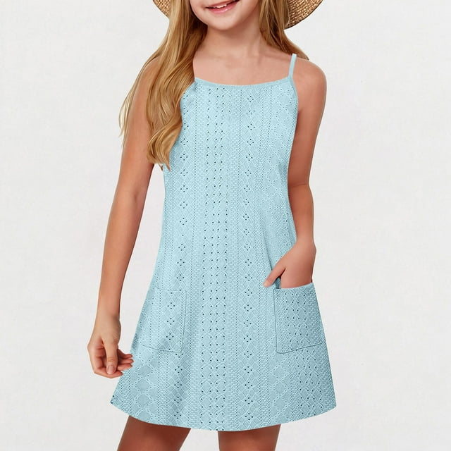 LOVZFMLL Toddler Girls Girl French Ribbed Sling Stitching Printed Dress Dress Suit