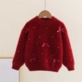 thumbnail image 6 of Teylalorva Girls Sweater Bow Print Crew Neck Long Sleeve Knit Warm Pullover Top (3-15) Wine Size 5, 6 of 8