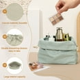 thumbnail image 3 of Uxcell 2 Pcs Bolsa de Maquillaje con Cordón, Bolsa Cosmética de Lona de 4.7" para Organizador de Artículos de Tocador de Viaje, Gris, 3 of 7