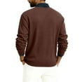 thumbnail image 3 of GrmtClth Crew Neck Sweaters Men Lightweight V Neck Knit Sweaters Classic Basic Comfy Soft Long Sleeve Pullover Brown S, 3 of 6